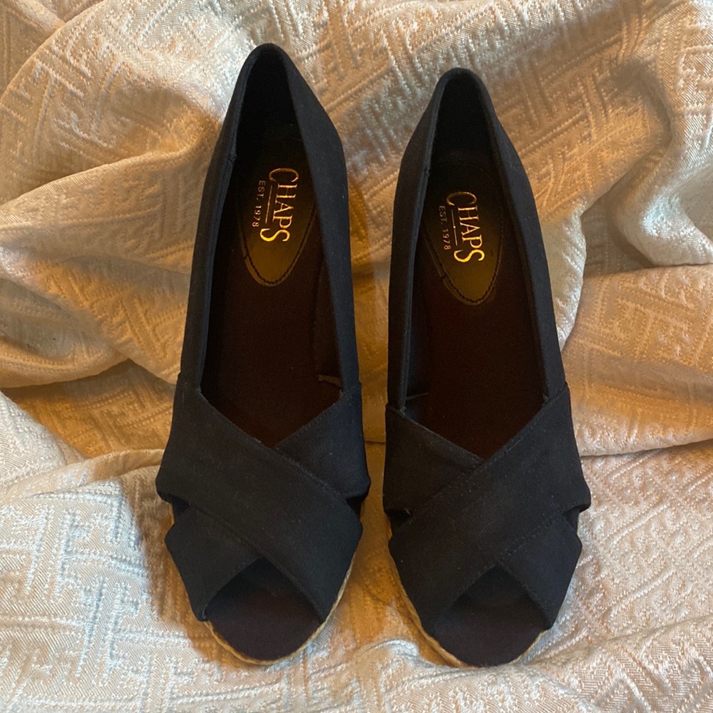 Chaps Wedge Espadrille Size 7.5